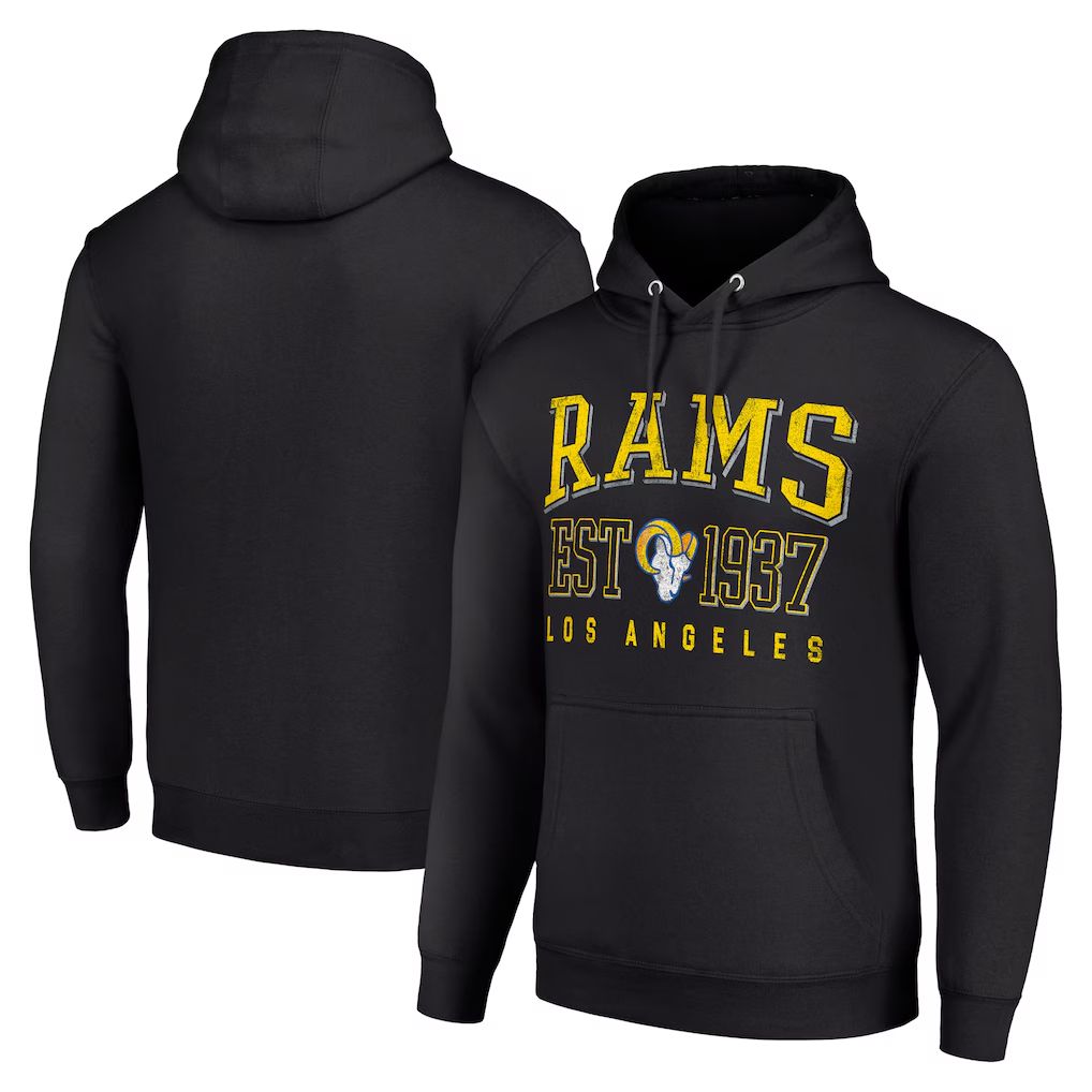 Men 2026 NFL Los Angeles Rams black Hoodie hooded style 02